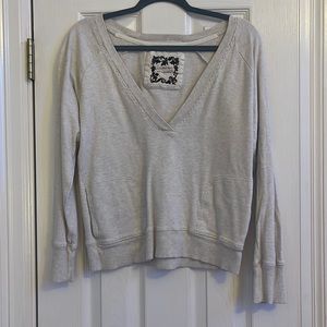 Old Navy V Neck Pullover, Cream, Size Large